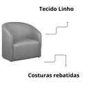 Ver imagem 5 de Poltrona Decorativa Recepção Sala de Estar Lara Linho Cor:cinza