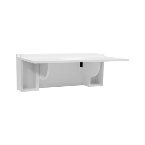 Escrivaninha de Parede Dobrável com Nicho - Smart - Branco