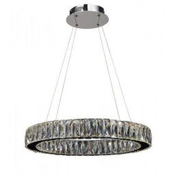 Lustre Led 32W 3000K Pendente Bella WE001C Cromado Transparente - 1