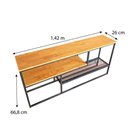 Ver imagem 6 de Rack de TV Style Industrial com Estante Style de Ferro e Madeira Slim 6 Prateleiras Carvalho e Preto