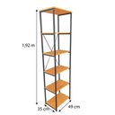 Ver imagem 5 de Rack de TV Style Industrial com Estante Style de Ferro e Madeira Slim 6 Prateleiras Carvalho e Preto