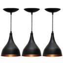 Ver imagem 1 de Kit 3 Pendentes Gota (Preto Textura/ Bronze)