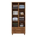 Ver imagem 4 de Conjunto Quarto Imbuia: Guarda-roupa Multiuso Flex 2 Portas 2 Gavetas, Cômoda 4 Gavetas Madeira Pinu