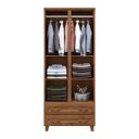 Ver imagem 5 de Conjunto Quarto Imbuia: Guarda-roupa Multiuso Flex 2 Portas 2 Gavetas, Cômoda 4 Gavetas Madeira Pinu