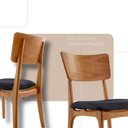 Ver imagem 4 de Conjunto 2 Cadeiras de Madeira Viena Gold Linho Preto/Cinam. Imbuia