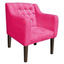 Ver imagem 2 de Kit 2 Poltrona Decorativa Lisa Suede Rosa Barbie com Strass - D'Rossi