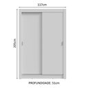 Ver imagem 4 de Guarda-roupa Solteiro 2 Portas de Correr 2 Gavetas Branco Vivare Madesa