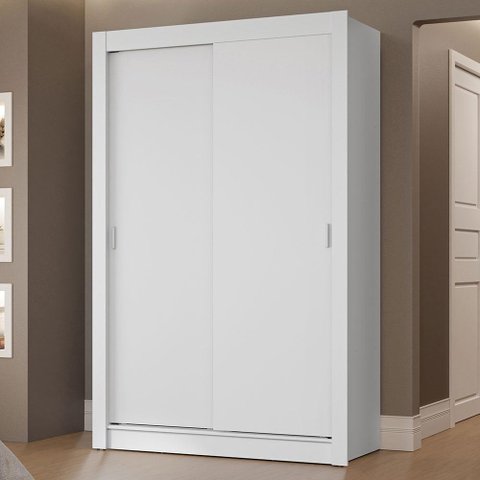 Guarda-roupa Solteiro 2 Portas de Correr 2 Gavetas Branco Vivare Madesa
