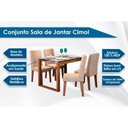 Ver imagem 2 de Mesa Sala Anita 120 + 4 Cad Milena Nature/Bege Cimol