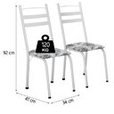 Ver imagem 4 de Conjunto de Mesa Sala de Jantar com 4 Cadeiras Leia Tubular Granito 1,20m Artefamol