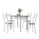 Ver imagem 1 de Conjunto de Mesa Sala de Jantar com 4 Cadeiras Leia Tubular Granito 1,20m Artefamol