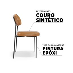 Conjunto 6 Cadeiras Estofadas para Sala de Jantar Mila Whisky - Infanti Mobili - 6