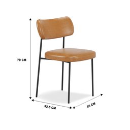 Conjunto 6 Cadeiras Estofadas para Sala de Jantar Mila Whisky - Infanti Mobili - 7