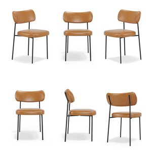 Conjunto 6 Cadeiras Estofadas para Sala de Jantar Mila Whisky - Infanti Mobili