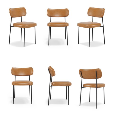 Conjunto 6 Cadeiras Estofadas para Sala de Jantar Mila Whisky - Infanti Mobili