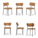 Ver imagem 1 de Conjunto 6 Cadeiras Estofadas para Sala de Jantar Mila Whisky - Infanti Mobili