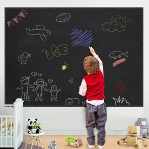 Adesivo de Parede Lousa Escolar Quadro Negro 2m X 45cm + Giz