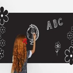 Adesivo de Parede Lousa Escolar Quadro Negro 2m X 45cm + Giz - 6