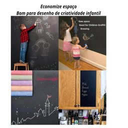 Adesivo de Parede Lousa Escolar Quadro Negro 2m X 45cm + Giz - 5