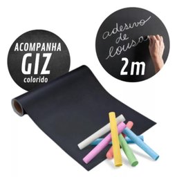 Adesivo de Parede Lousa Escolar Quadro Negro 2m X 45cm + Giz - 2