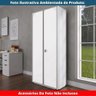 Armário Alto 2 Portas Pandin 90 Cm (largura) Inmetro Estrutura Aço Cinza e Portas Brancas C- Chave - 5