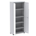 Ver imagem 2 de Armário Alto 2 Portas Pandin 90 Cm (largura) Inmetro Estrutura Aço Cinza e Portas Brancas C- Chave
