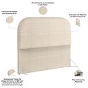 Ver imagem 3 de Cabeceira Cama Box King 195cm Lanna com Puff Recamier Doha W01 Linho Palha - Lyam Decor