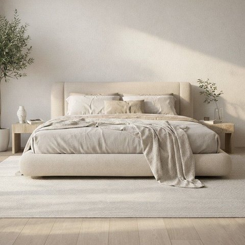 Cama Casal King 193x203 Cloud Linho/Vanilla