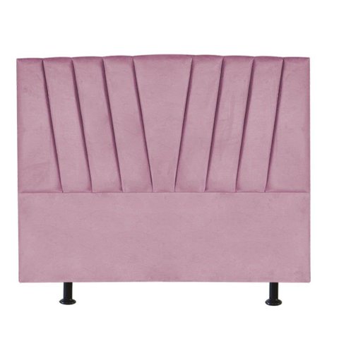 Cabeceira Bélgica Cama Box Casal 195 Cm Suede Rosa Bebê