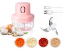 Ver imagem 1 de Mini Moedor Elétrico Alho Cebola sem Fio Xdx Mini Processador de Alimentos 250ml Rosa 110v/220v