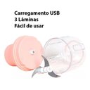Ver imagem 2 de Mini Moedor Elétrico Alho Cebola sem Fio Xdx Mini Processador de Alimentos 250ml Rosa 110v/220v
