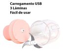 Ver imagem 2 de Mini Moedor Elétrico Alho Cebola sem Fio Xdx Mini Processador de Alimentos 250ml Rosa 110v/220v
