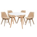 Ver imagem 2 de Conjunto Leda Mesa 90cm Compacta & 4 Cadeiras Leda Bege