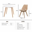 Ver imagem 3 de Conjunto Leda Mesa 90cm Compacta & 4 Cadeiras Leda Bege