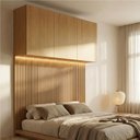 Ver imagem 1 de Ponte com Cabeceira Planejada Queen 3 Portas com LED Samambaia CabeCasa MadeiraOriginals Marrom