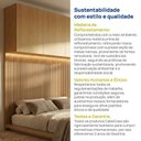 Ver mais imagens de Ponte com Cabeceira Planejada Queen 3 Portas com LED Samambaia CabeCasa MadeiraOriginals Marrom