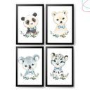 Ver imagem 2 de Kit com 4 Quadros Decorativos - Animais Aquarela de Gravata:pinus