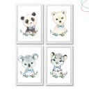 Ver imagem 4 de Kit com 4 Quadros Decorativos - Animais Aquarela de Gravata:pinus
