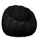 Ver imagem 1 de Poltrona Decorativa Concha Base Arco Giratória Veludo Cor Preto