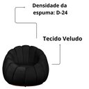Ver imagem 4 de Poltrona Decorativa Concha Base Arco Giratória Veludo Cor Preto