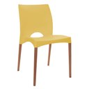 Ver imagem 1 de Cadeira de Plástico Pés Madeira Sala Jantar Cannes Amarela