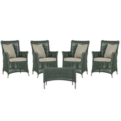 4 Poltronas e 1 Mesa Igapó em Alumínio Pintura Fendi Corda Náutica Estofado 7