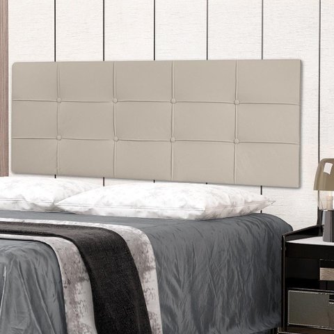 Cabeceira Painel Casal Queen 1,60m Roma Material Sintético Bege Dal Poz Estofados