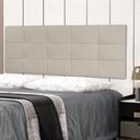 Ver imagem 1 de Cabeceira Painel Casal Queen 1,60m Roma Material Sintético Bege Dal Poz Estofados