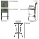 Ver imagem 2 de Mesa Bistrô com 4 Banquetas Roma Preta Corda Náutica Estofado 3 Trama Original