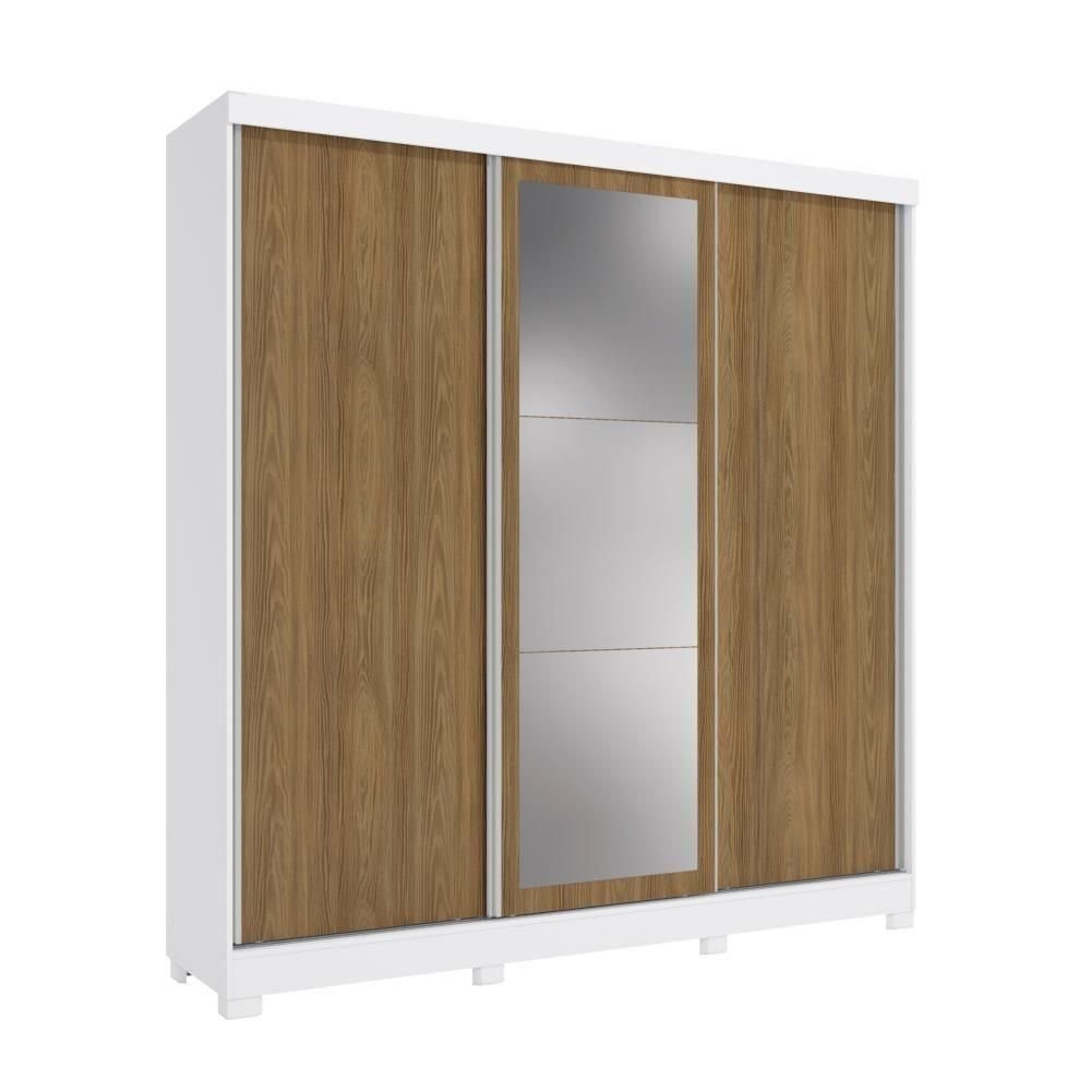 Guarda Roupa Casal Kappesberg 3 Portas Reversíveis de Correr 3 Espelhos ...