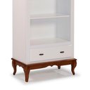 Ver imagem 3 de Estante para Livros 3 Prateleiras 1 Gaveta Pés Luis Xv 60201 Linz Móveis - Branco/imbuia