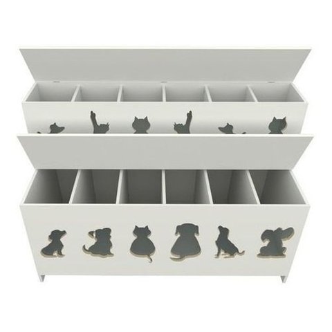 Expositor de Ração: Pet Box Kids 12 Divisões Vetorial Móveis