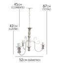 Ver imagem 2 de Pendente De Madeira E Ferro Artesanal Torneado para Sala De Estar - Branco