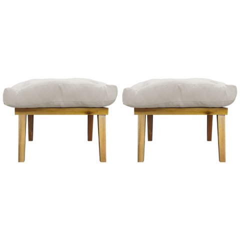 Kit 2 Puffs Decorativos Retangular para Sala Penteadeira Marty Linho